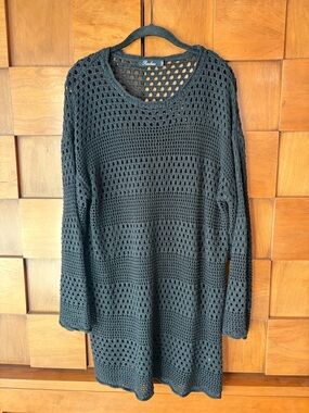 BEACH COVER UP SWIM OPEN KNIT CROCHET mini dress